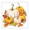 20 SERVIETTES PAPIER CITROUILLE AUTOMNE 33CM
