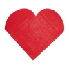20 SERVIETTES PAPIER COEUR 31.7CM ROUGE