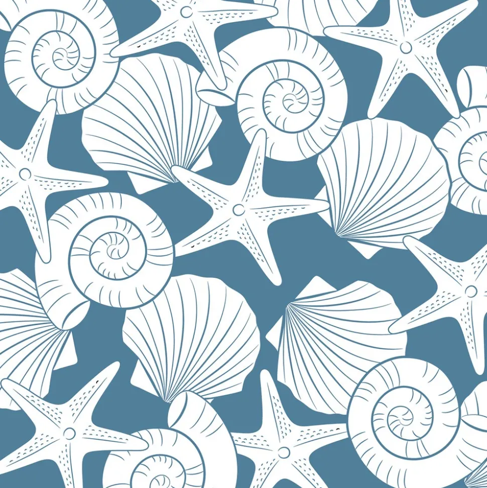 20 SERVIETTES PAPIER COQUILLAGE ASTÉRIE MER 33CM