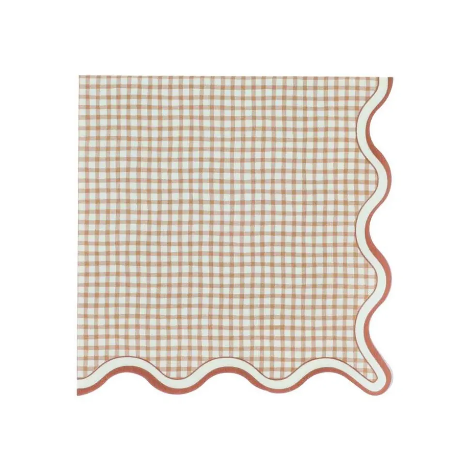 16 SERVIETTES PAPIER COTTAGE 33CM TERRE CRÈME