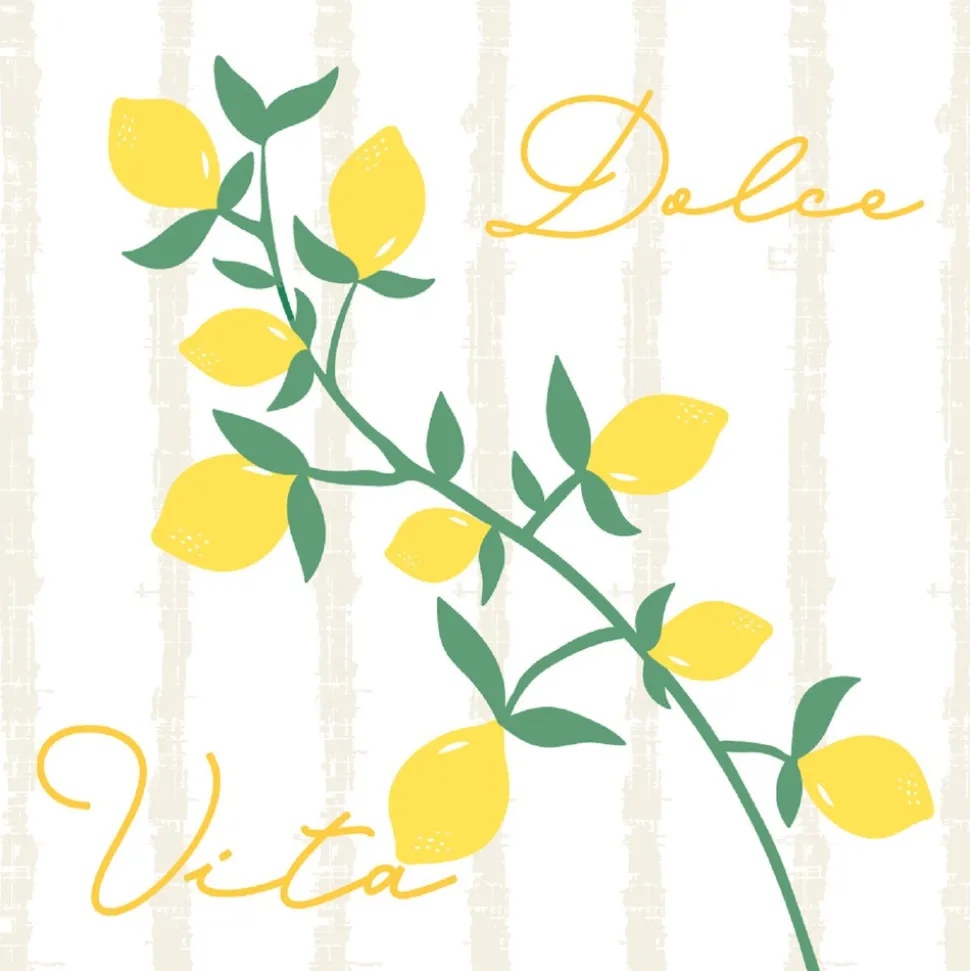 20 SERVIETTES PAPIER DOLCE VITA CITRON 33CM