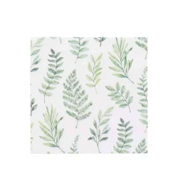 20 SERVIETTES PAPIER FEUILLAGE 2 PLIS 33CM VERT
