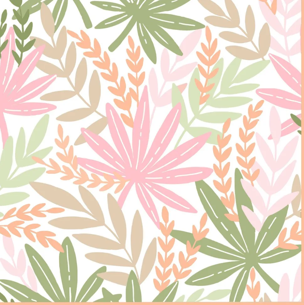 20 SERVIETTES PAPIER FEUILLES PAPYRUS 33CM