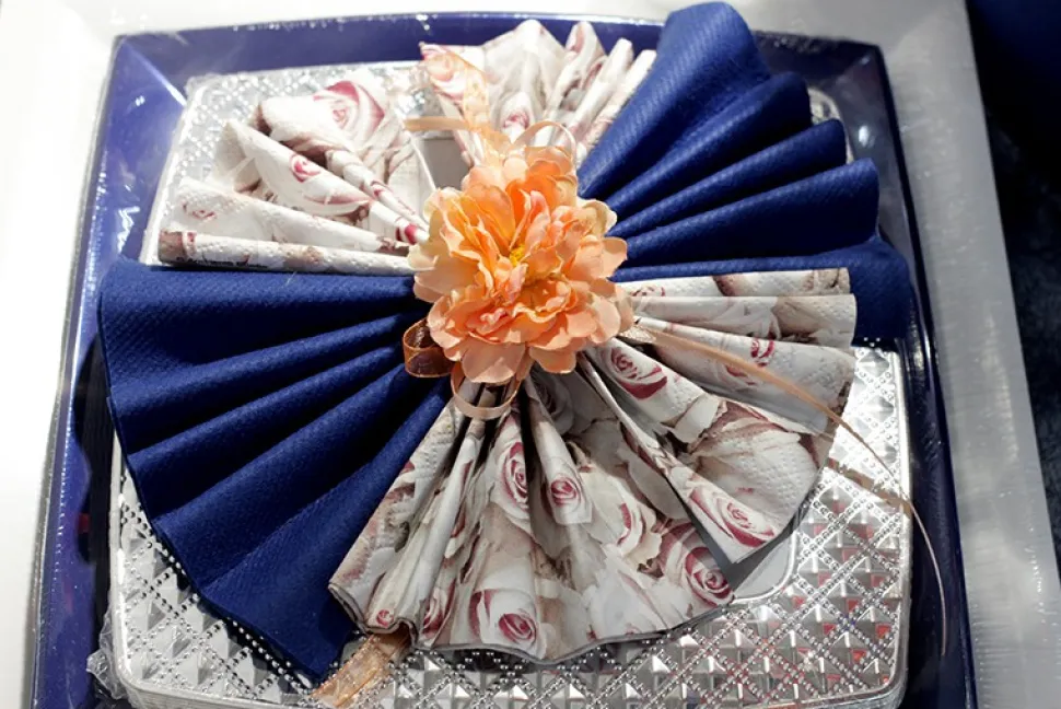 20 SERVIETTES PAPIER FLEUR PASTEL 33CM ROSE