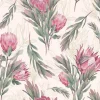 20 SERVIETTES PAPIER FLEURS PROTEA 33CM CRÈME