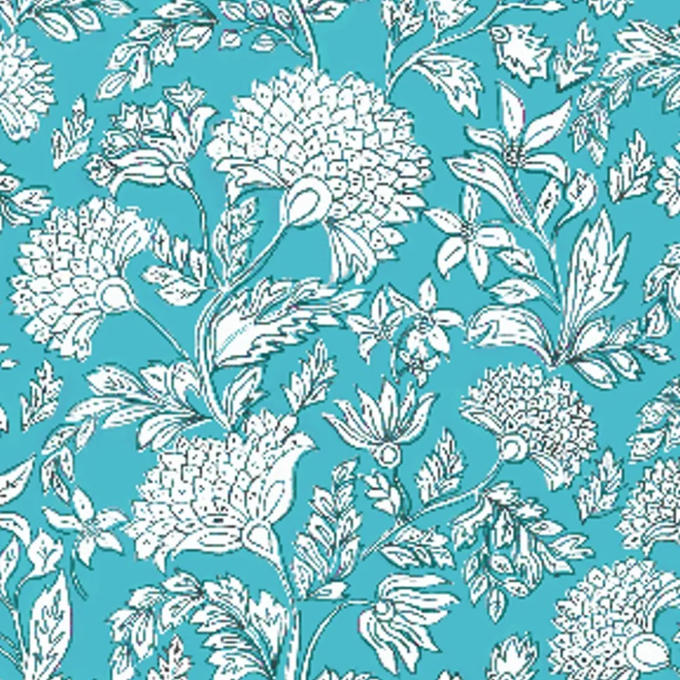 20 SERVIETTES PAPIER FLORAISON 33CM TURQUOISE