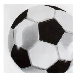 20 SERVIETTES PAPIER FOOTBALL VINTAGE 33CM BLANC
