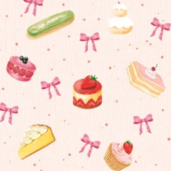 20 SERVIETTES PAPIER GATEAUX AQUARELLE 33CM ROSE