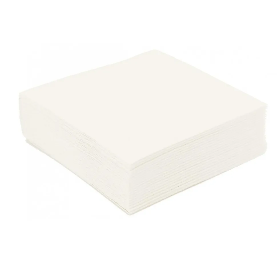 60 SERVIETTES PAPIER GAUFRÉ 38CM BLANC