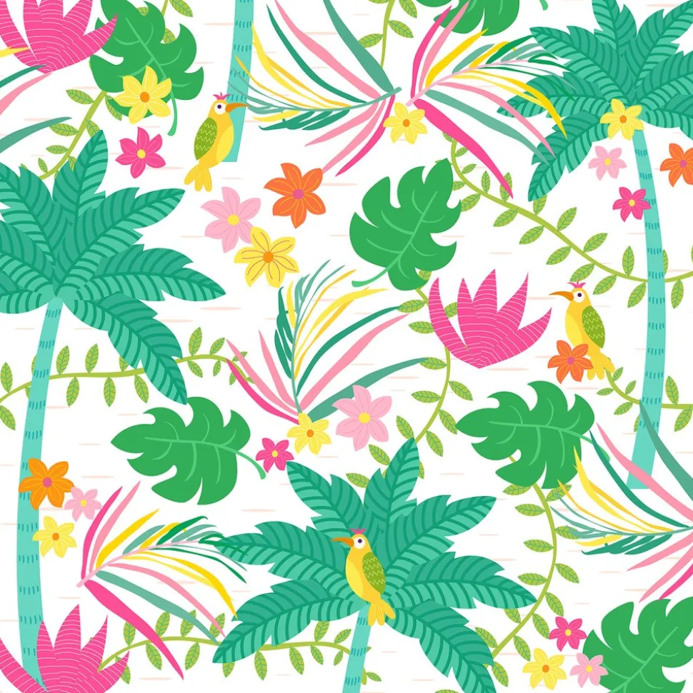 20 SERVIETTES PAPIER JARDIN TROPICAL 33CM