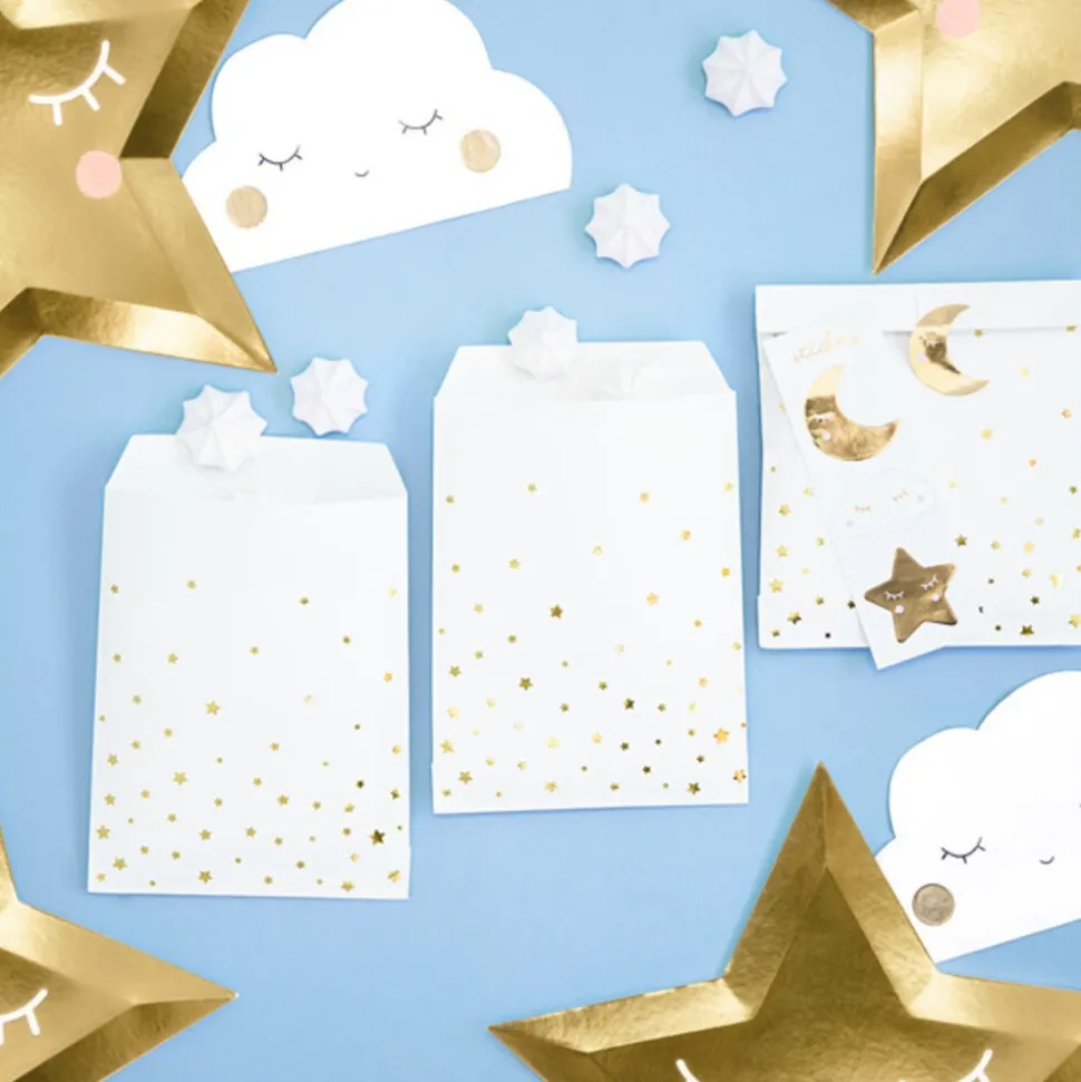 20 SERVIETTES PAPIER NUAGE ENDORMI 16X9.5CM BLANC