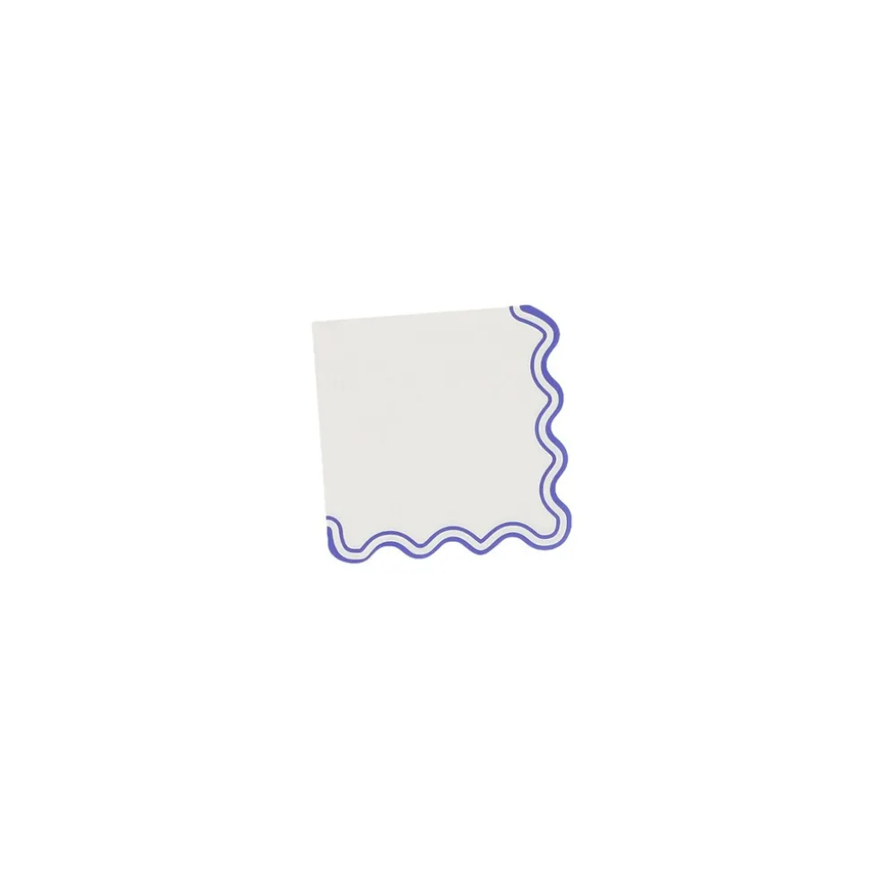 10 SERVIETTES PAPIER RAYÉ DOLCE VITA 33CM BLEU