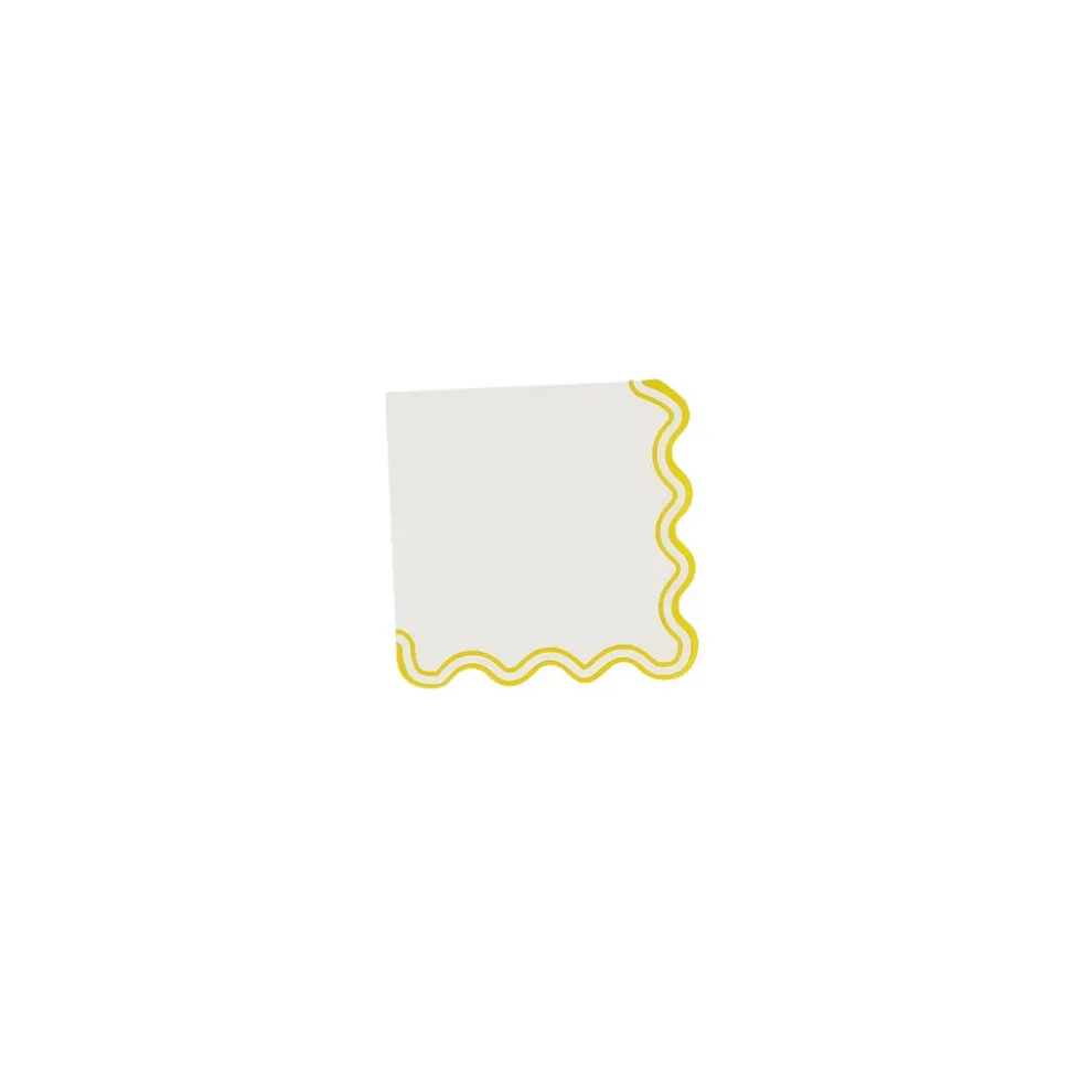 10 SERVIETTES PAPIER RAYÉ DOLCE VITA 33CM JAUNE
