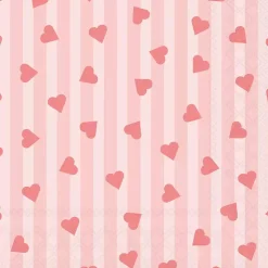 20 SERVIETTES PAPIER RAYURES CURS 33CM ROSE