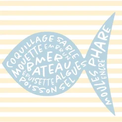 20 SERVIETTES PAPIER RÊVES MARINS POISSON 33CM