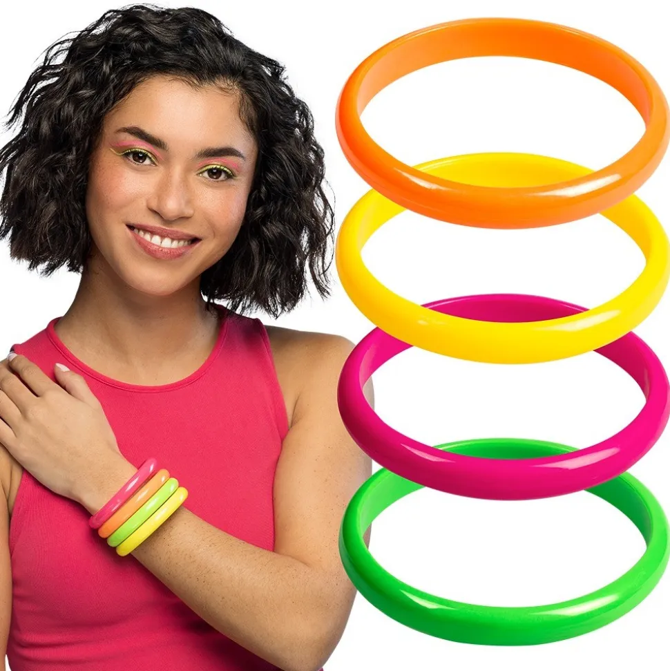 SET DE 4 BRACELETS FLUOS ADULTE