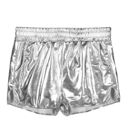 SHORT STRETCH ARGENT MÉTAL FEMME