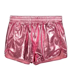 SHORT STRETCH ROSE CLAIR MÉTAL FEMME