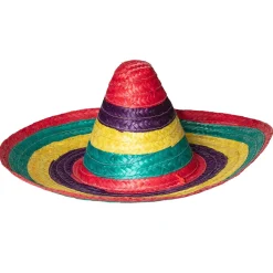 SOMBRERO CHAPEAU PAILLE MEXIQUE 49CM MULTICOLORE