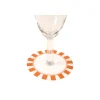 6 SOUS-VERRES CARTON RAYURES 7.5CM ORANGE