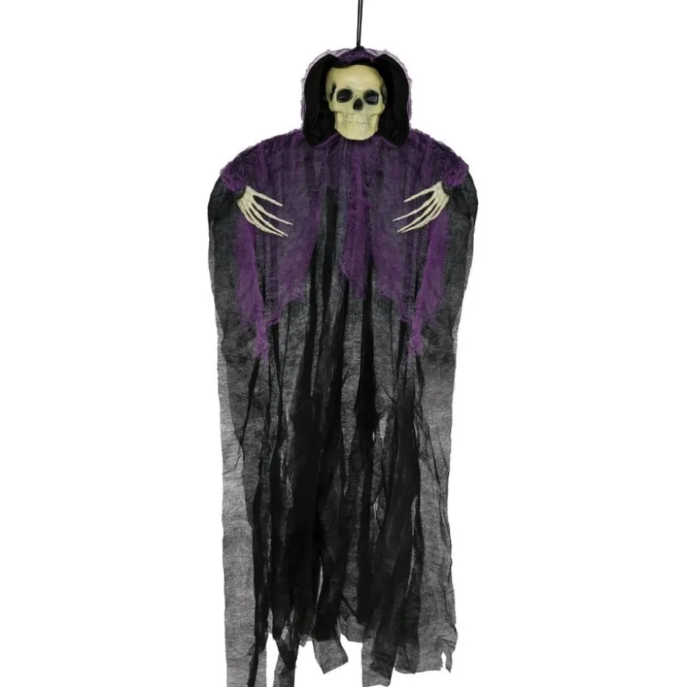 SQUELETTE SUSPENSION DÉCO 90CM NOIR VIOLET