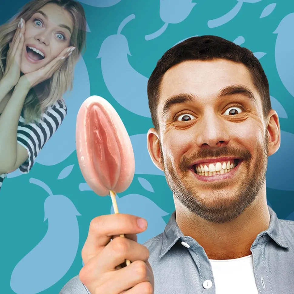 SUCETTE BONBON SUCRÉ COQUIN FORME VAGIN ADULTE