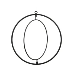 SUSPENSION DOUBLE ANNEAU ROTATIF MÉTAL 26CM NOIR