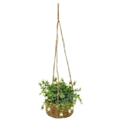SUSPENSION FLORALE ROSE ARTIFICIELLE 42CM