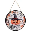 SUSPENSION PANCARTE BOIS CITROUILLE HALLOWEEN 37CM