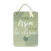 SUSPENSION PLAQUE MÉTAL ATSEM 14X20CM VERT