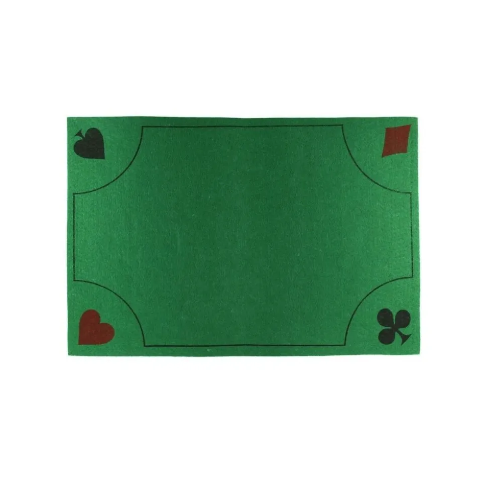 TAPIS ÉPAIS JEU CARTE POKER BELOTE 40X60CM VERT