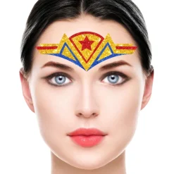 TATOUAGE ÉPHÉMÈRE VISAGE PAILLETÉ SUPER-HÉROÏNE