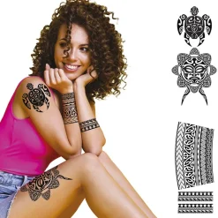 TATOUAGES ÉPHÉMÈRES ART TRIBAL MAORI NOIR