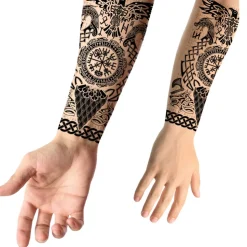 TATOUAGES ÉPHÉMÈRES ART TRIBAL VIKING 14X30CM