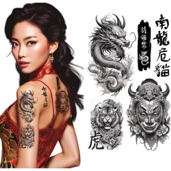 TATOUAGES ÉPHÉMÈRES CHINOIS ASIATIQUES ADULTE