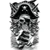 TATOUAGES ÉPHÉMÈRES CRÂNE PIRATE REBELLION 14X30CM