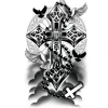 TATOUAGES ÉPHÉMÈRES DIVINITÉ CROIX COLOMBE 14X30CM