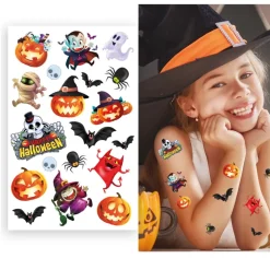 TATOUAGES ÉPHÉMÈRES HALLOWEEN FUN COLORÉ ENFANT