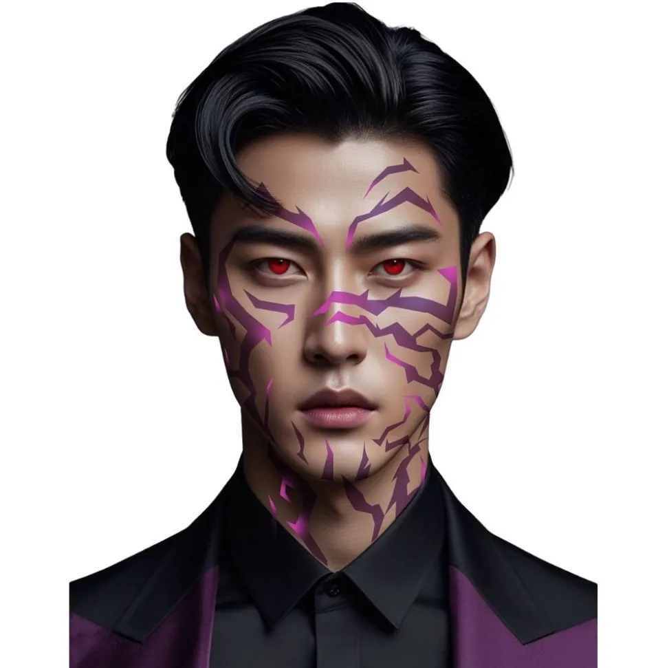 TATOUAGES ÉPHÉMÈRES K-POP DÉMON LILAS
