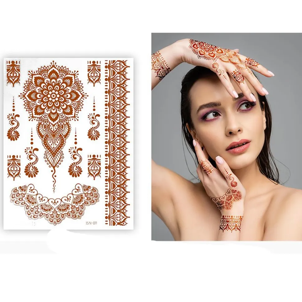 6 TATOUAGES ÉPHÉMÈRES MAINS ORIENTAL ADULTE