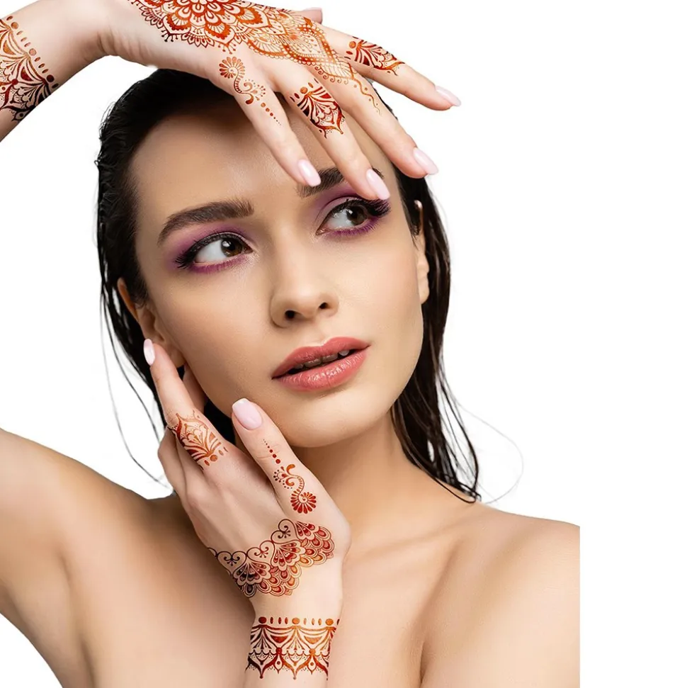 6 TATOUAGES ÉPHÉMÈRES MAINS ORIENTAL ADULTE