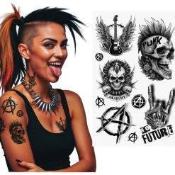 TATOUAGES ÉPHÉMÈRES PUNK GRUNGE ADULTE