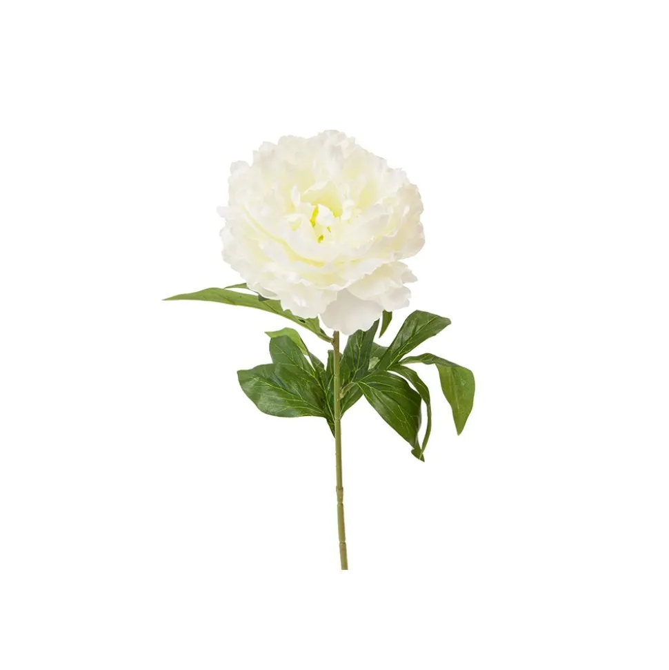 TIGE FLEUR PIVOINE ARTIFICIEL 70CM BLANC
