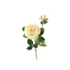 TIGE FLEUR ROSE BOUTON ARTIFICIEL 66CM CRÈME