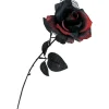 TIGE FLEUR ROSIER ARTIFICIEL ROUGE NOIR 40CM
