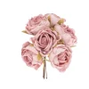6 TIGES ROSE ARTIFICIELLE 10CM VIEUX ROSE