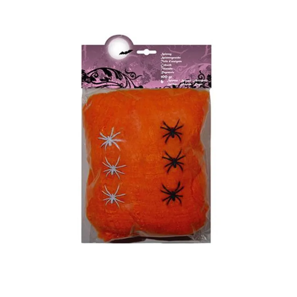 TOILE ARAIGNÉE ORANGE 6 ARAIGNÉES 100GR