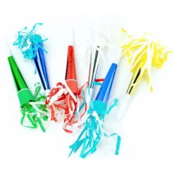 6 TROMPETTES MÉTALISÉES 20 CM