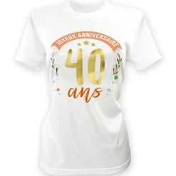 T-SHIRT À DÉDICACER 40ANS ANNIVERSAIRE FEMME L