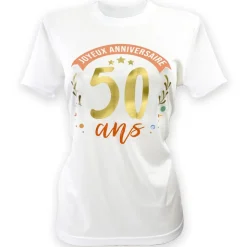 T-SHIRT À DÉDICACER 50ANS ANNIVERSAIRE FEMME L